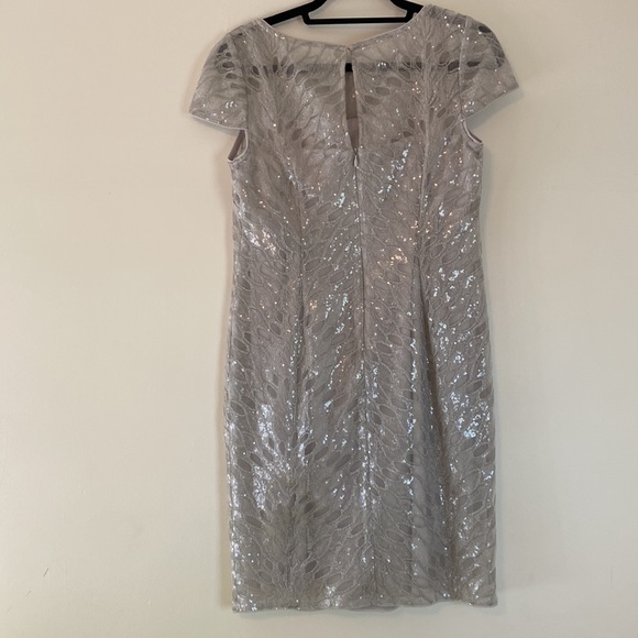 Adrianna Papell, silver sequin mini dress, 6P - Picture 2 of 4